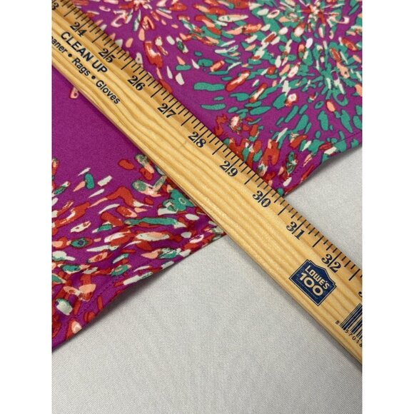 Lane Bryant Womens Fuchsia Pink Colorful Printed Tie Front Blouse Size 18/20 NWT - Picture 11 of 11